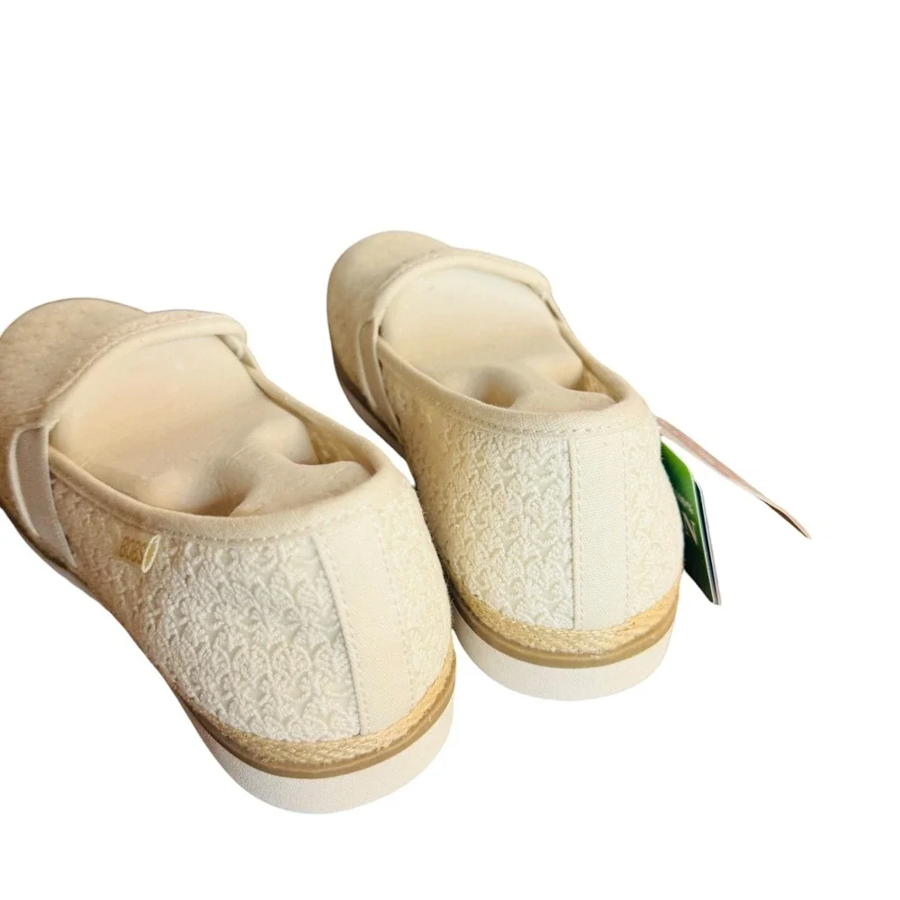 BOBS Skechers Flexpadrille Too Ritz Crochet Lace Espadrille Loafers Natural 8.5